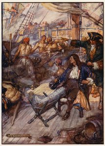 Admiraal John Benbow gewond tijdens het vechten tegen de Fransen bij Kaap Santa Marta, West-Indië door Joseph Ratcliffe (after) Skelton