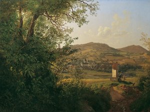Uitzicht op Pöggstall door Joseph Rebell