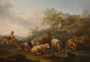 Landschap met grazend vee