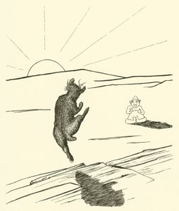 Oude man kangoeroe (gravure)
