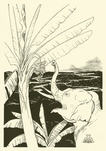 Het olifantenkind gaat bananen plukken (gravure)