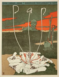 Reproductie van een poster die 