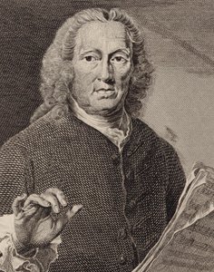 Portret van de zanger en componist Richard Leveridge 1670-1758