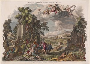Herfst door Joseph Sebastian Klauber, Johann Baptist Klauber, after Johann Wolfgang Baumgartner