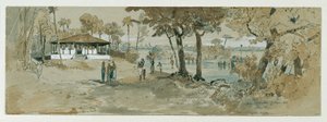 Boeddhistische tempel bij Point de Galle, Wakwalla op Ceylon (Sri Lanka)
