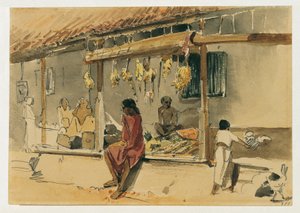 Kippenhandelaar in Point de Galle op Ceylon (Sri Lanka)