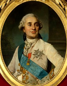 Portret van Lodewijk XVI (1754 - 1793), koning van Frankrijk. door Joseph Siffred Duplessis