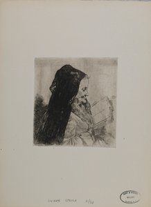 Zonder titel - Lezende oude vrouw door Joseph Stella