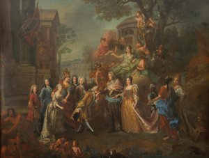 Allegorie op de hereniging van keurvorst Max Emanuel met zijn familie door Joseph Vivien