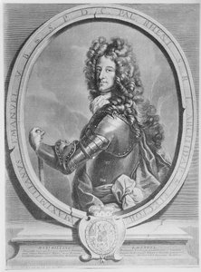 Maximiliaan II Emanuel, keurvorst van Beieren, gegraveerd door Cornelis Vermeulen (gravure)