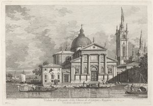 Veduta del Prospetto della Chiesa di S. Giorgio Maggiore, 1742 door Joseph Wagner