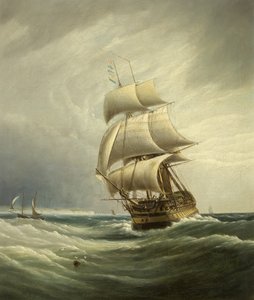 Driemaster voor de wind door Joseph Walter