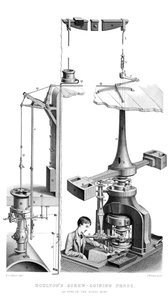 Boultons schroefmuntpers, zoals gebruikt in de Koninklijke Munt, 1866 door Joseph Wilson Lowry