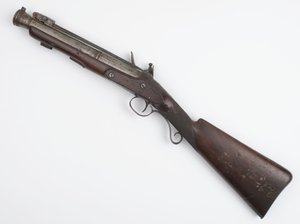 Blunderbuss met veer bajonet uitgegeven aan Ierse Vrijwilligers, ca. 1815 door Joseph Wood