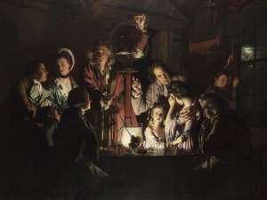 Het experiment met de vogel in de luchtpomp door Joseph Wright of Derby