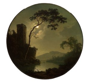 Meer met Kasteel op een Heuvel door Joseph Wright of Derby