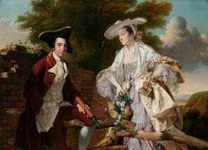 Portret van Peter Perez Burdett en zijn eerste vrouw Hannah door Joseph Wright of Derby