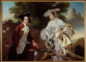 Portret van de cartograaf Peter Perez Burdett (1735-1793) en zijn vrouw Hannah door Joseph Wright of Derby