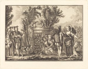 De herfst door Joseph de Longueil after Charles Eisen
