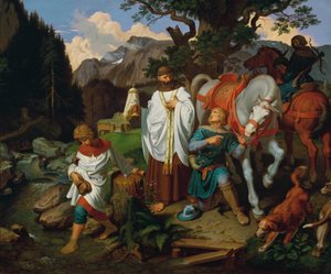 Rudolf van Habsburg en de priester door Joseph von Fuhrich
