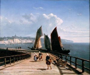 Pier met vissersboten