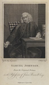 Samuel Johnson, Engelse schrijver en lexicograaf (gravure) door Joshua (after) Reynolds