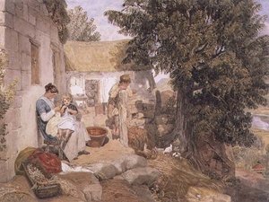 Huisjes bij Symonds Yat met landelijke figuren