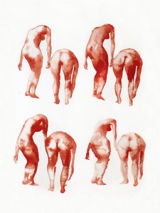Buigende naaktfiguren