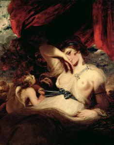 Cupido die de Gordel van Venus Losmaakt