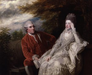 David Garrick; Eva Maria Garrick, née Veigel door Joshua Reynolds