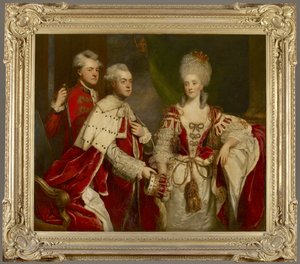 George, 2e graaf Harcourt, zijn vrouw Elizabeth en broer William, 1780 door Joshua Reynolds