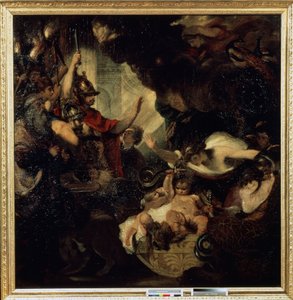 Hercules als kind die de slangen wurgt