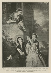 Lady Sarah Lennox, Lady Susan Strangways en Charles James Fox toen ze jong waren, in Holland House door Joshua Reynolds