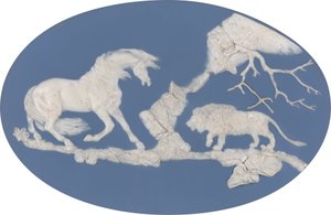 Paard geschrokken door een leeuw (Episode A) door Josiah Wedgwood