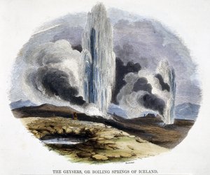 De Geisers of Kokende Bronnen van IJsland, uit Verschijnselen van de Natuur, 1849