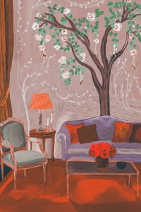 Speelse bloemenwoonkamer door Josie George