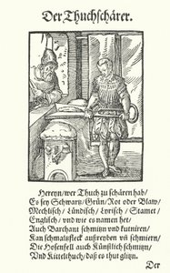 De lakenknipper (gravure) door Jost (after) Amman