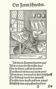 De graveur (gravure) door Jost (after) Amman