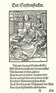 De zijdeborduurder (gravure)