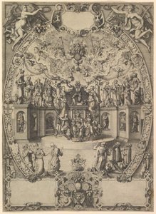 De apotheose van keizer Maximiliaan II door Jost Ammon
