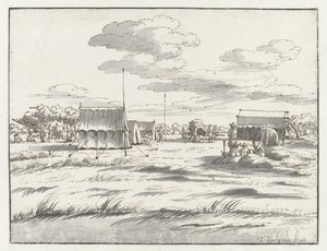 Kampement van het leger van Willem III bij Leuven door Josua de Grave