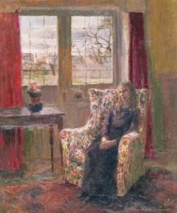 In de fauteuil bij het raam