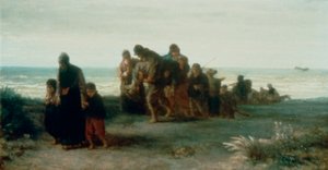 Vrouw met kind en twee kinderen door Jozef Israëls