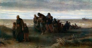 Vissers die een verdronken man dragen, ca. 1861, 1912 door Jozef Israëls