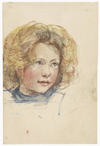 Hoofd van een meisje met blond haar