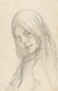 Portret van een meisje met los haar