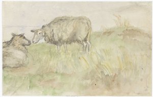 Twee schapen door Jozef Israëls