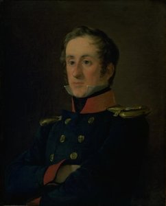 De marineschilder Emil Wilhelm Normann in zijn uniform als marineofficier door Jørgen Roed