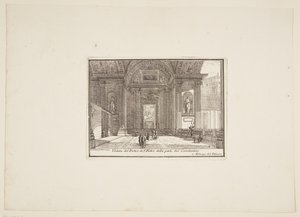 Veduta del Portico di S. Pietro della parte del Constantino. 1. Palazzo del Vaticano door Jérôme Charles Bellicard