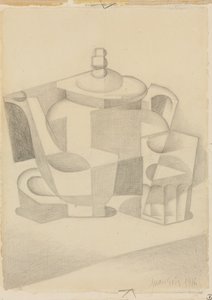 Stilleven met theepot, 1916 door Juan Gris
